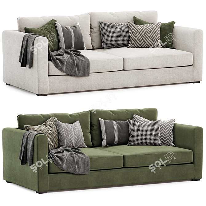 Sleek Modern Blake Sofa 3D model image 1