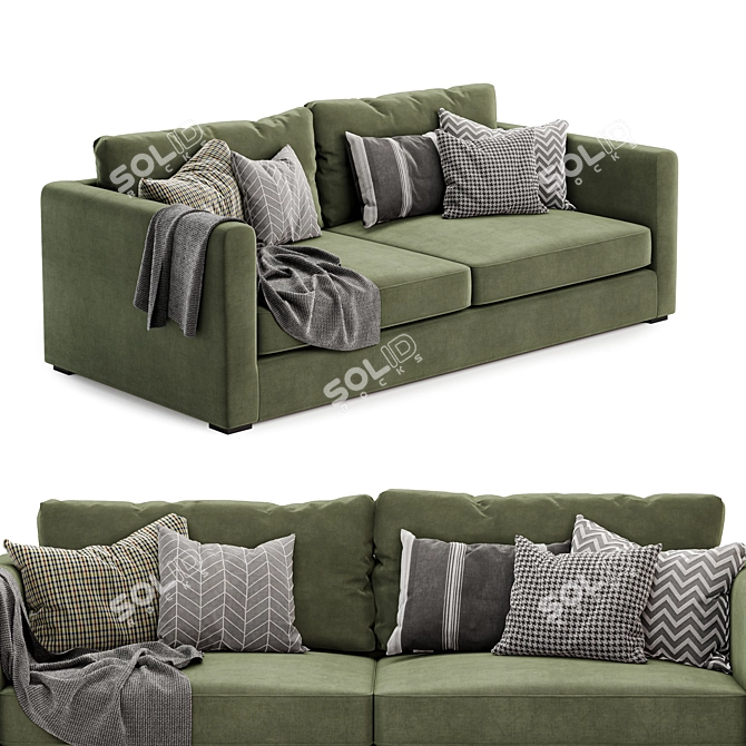 Sleek Modern Blake Sofa 3D model image 2
