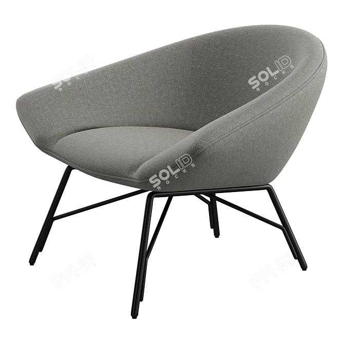 Felix Angular Armchair, Modern Design 3D model image 5