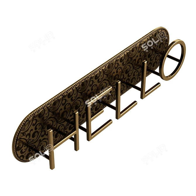 Floral Brass Hook Rack 3D model image 5