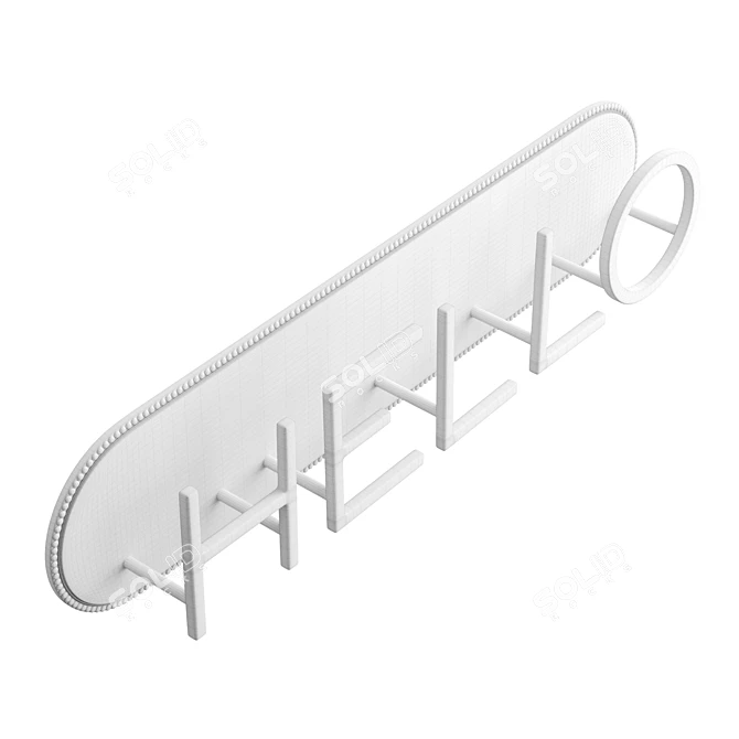 Floral Brass Hook Rack 3D model image 6