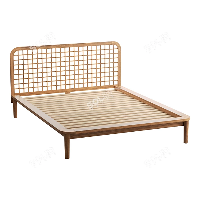 Whimsical Garden Queen Platform Bed 3D model image 1