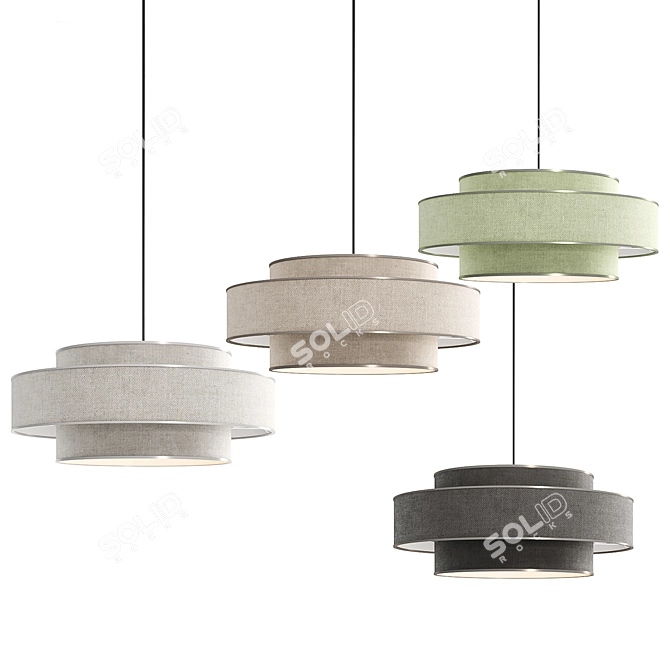 Linen Souko Pendant Light 3D model image 1