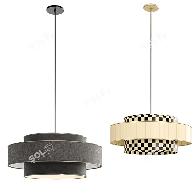 Linen Souko Pendant Light 3D model image 2