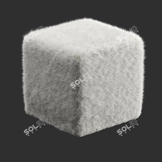 Soft Faux Fur Pouf Accessory 3D model image 2