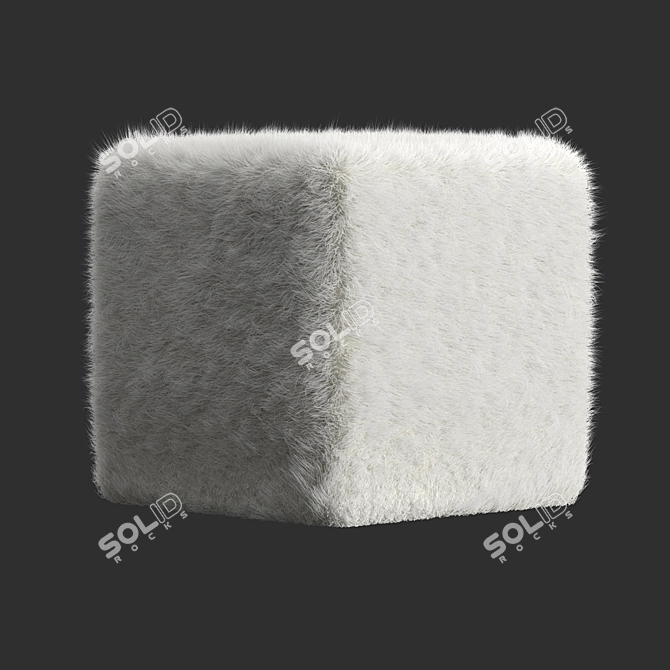 Soft Faux Fur Pouf Accessory 3D model image 3