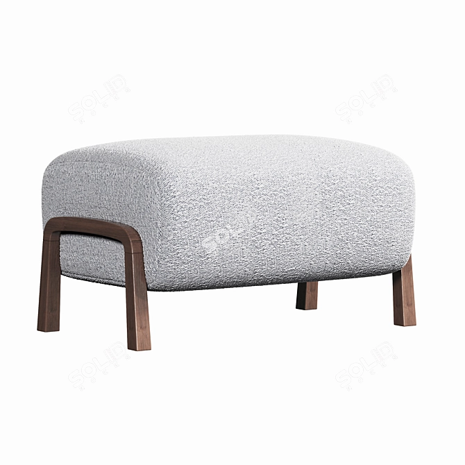 Modern Upholstered Fabric Footstool 3D model image 1