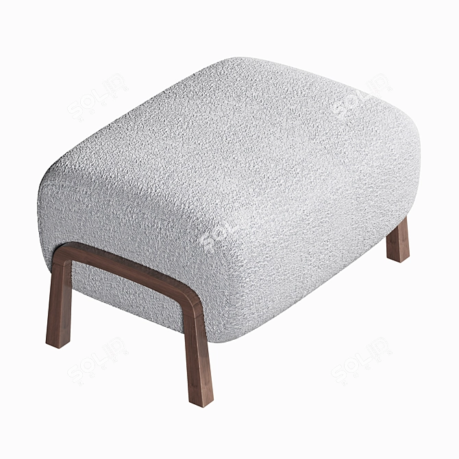 Modern Upholstered Fabric Footstool 3D model image 2