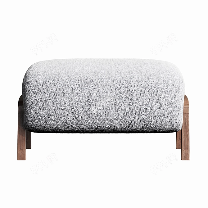 Modern Upholstered Fabric Footstool 3D model image 3