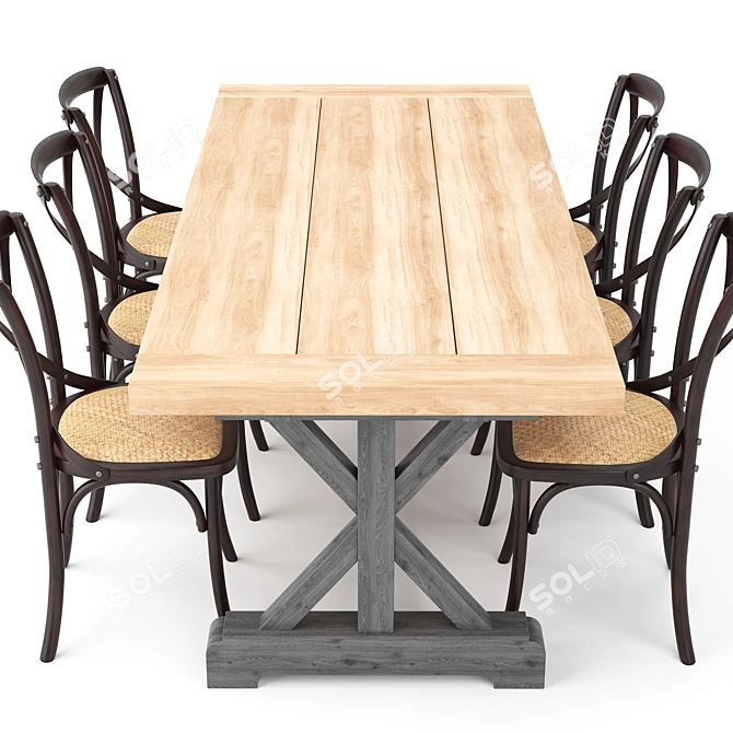 Parisienne Cafe Dining Set 3D model image 2