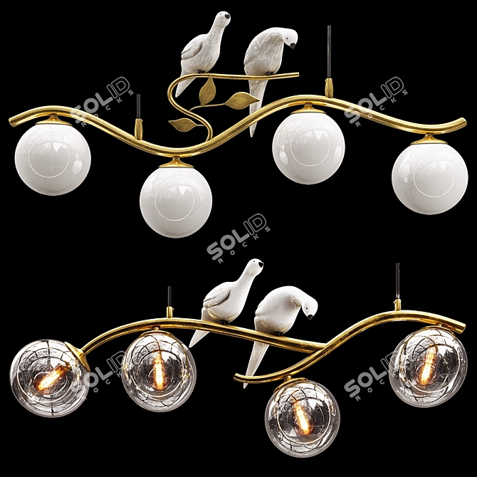 Modern Bird Island Pendant Set 3D model image 1