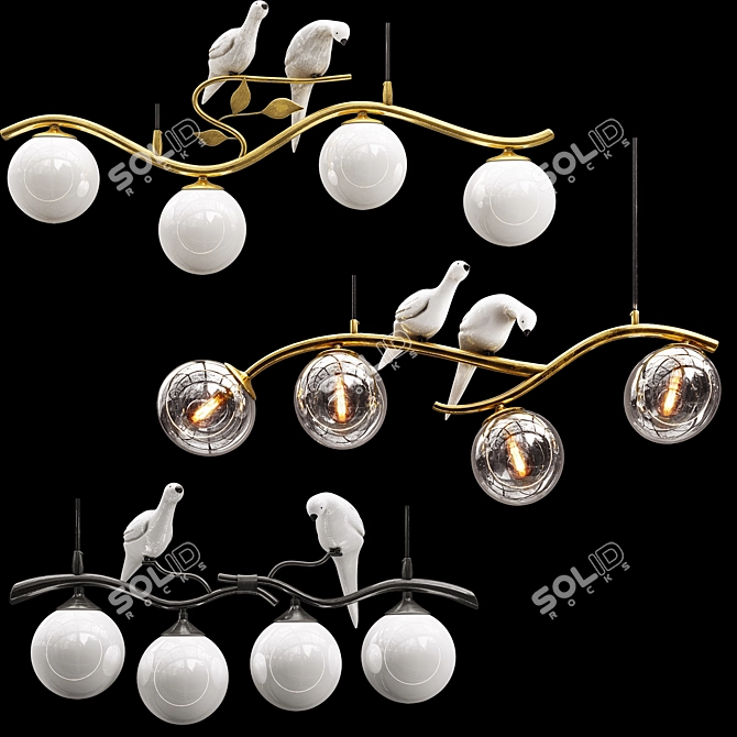 Modern Bird Island Pendant Set 3D model image 2