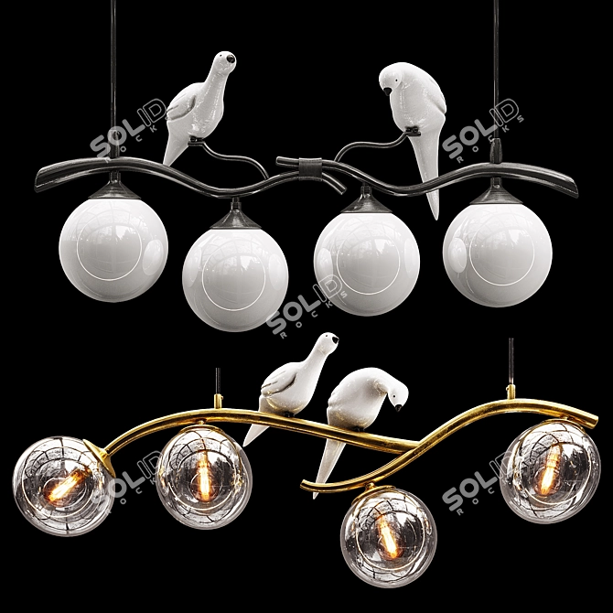 Modern Bird Island Pendant Set 3D model image 3