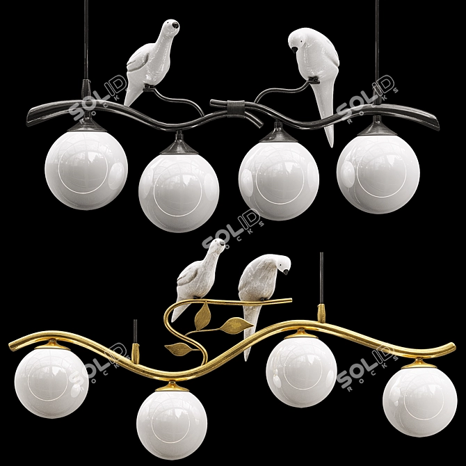 Modern Bird Island Pendant Set 3D model image 4