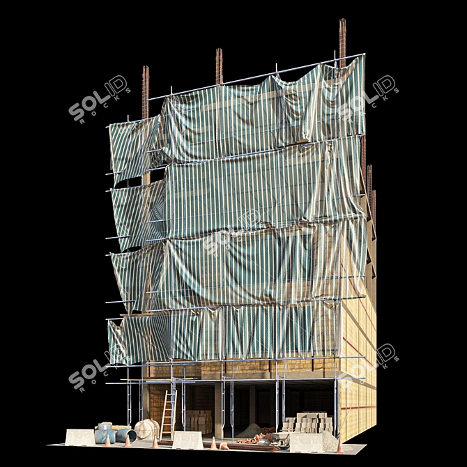 Game-Ready Modular Construction Bundle 3D model image 1