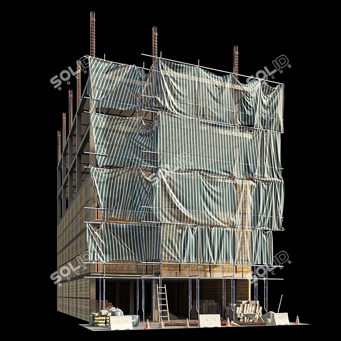Game-Ready Modular Construction Bundle 3D model image 2