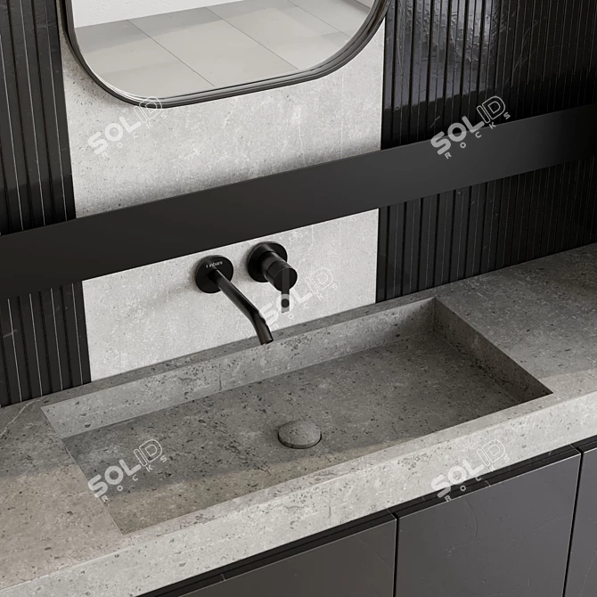 Modern Inbani Faucet Bathroom Set 3D model image 3