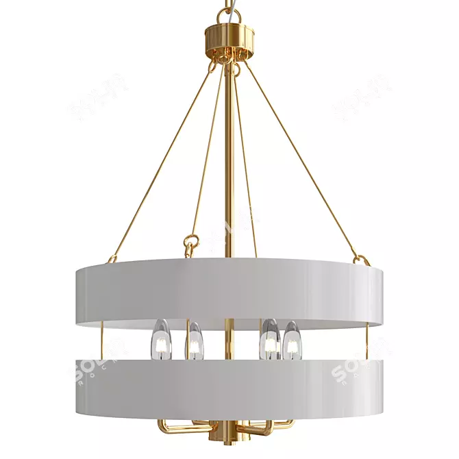 Nalia Gold Drum Chandelier 3D model image 1