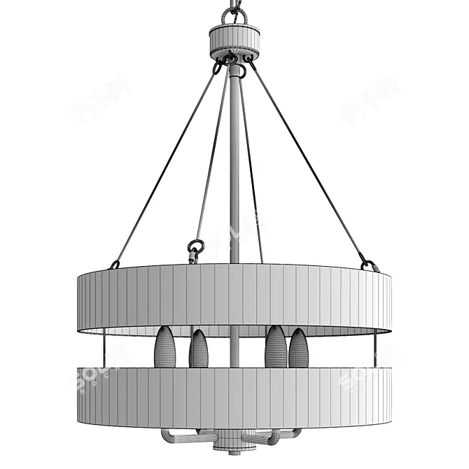 Nalia Gold Drum Chandelier 3D model image 3