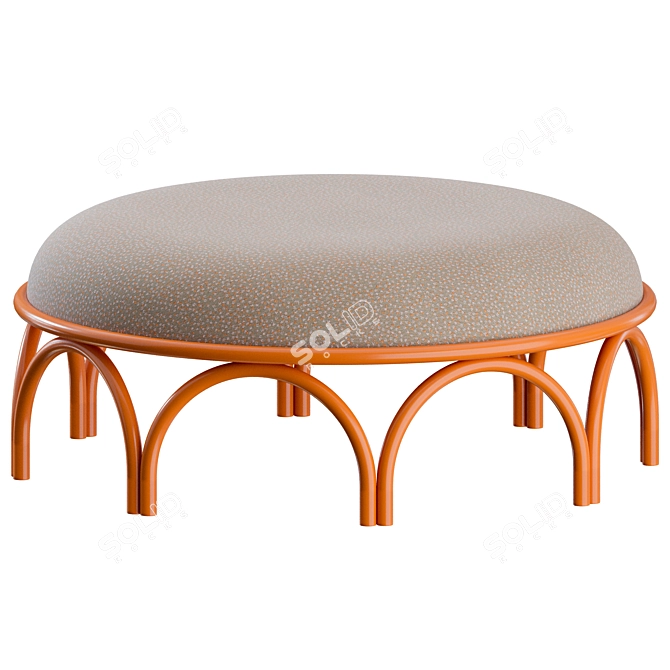 Arcadia Pouf Vienna Style Ottoman 3D model image 4