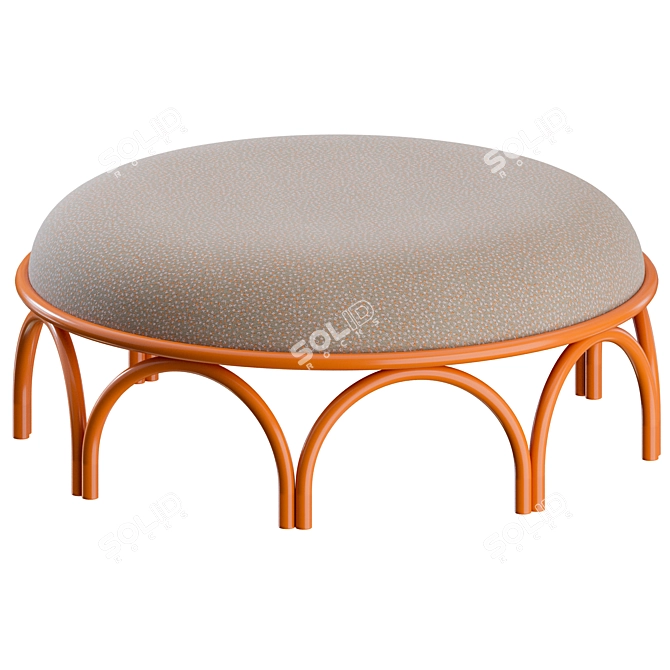 Arcadia Pouf Vienna Style Ottoman 3D model image 7