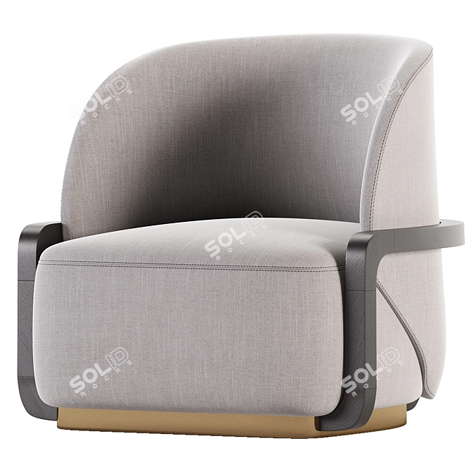Elegant Peacock Design Armchair 3D model image 2