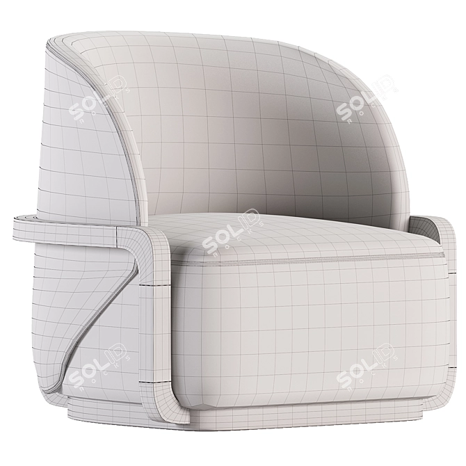 Elegant Peacock Design Armchair 3D model image 5