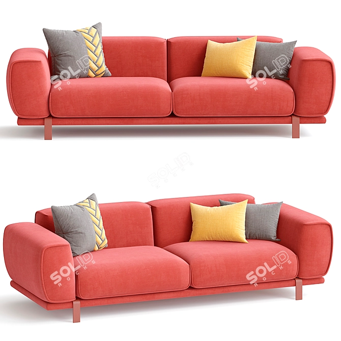 Realistic 3D Sofa Model Kit 3D model image 1