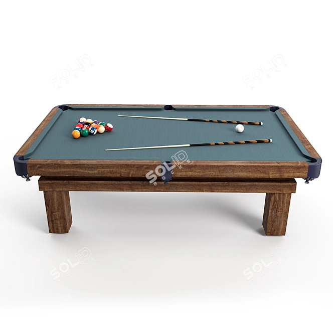 Rustic Pool Table 3D Model 3D model image 2