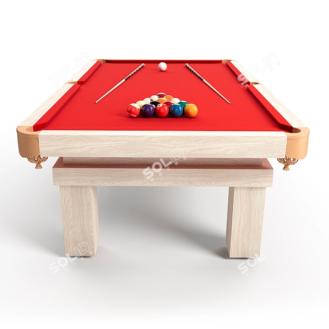 Rustic Pool Table 3D Model 3D model image 3