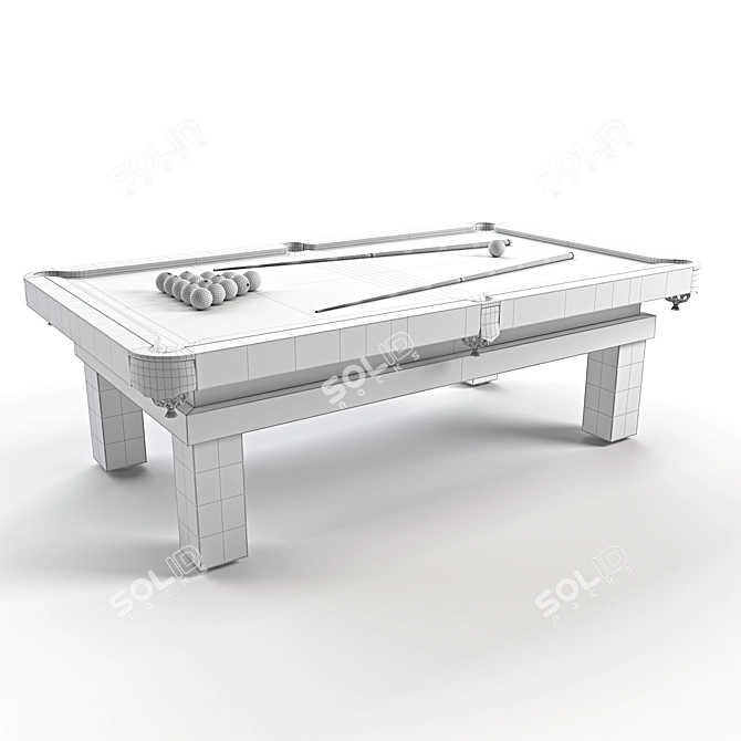 Rustic Pool Table 3D Model 3D model image 5