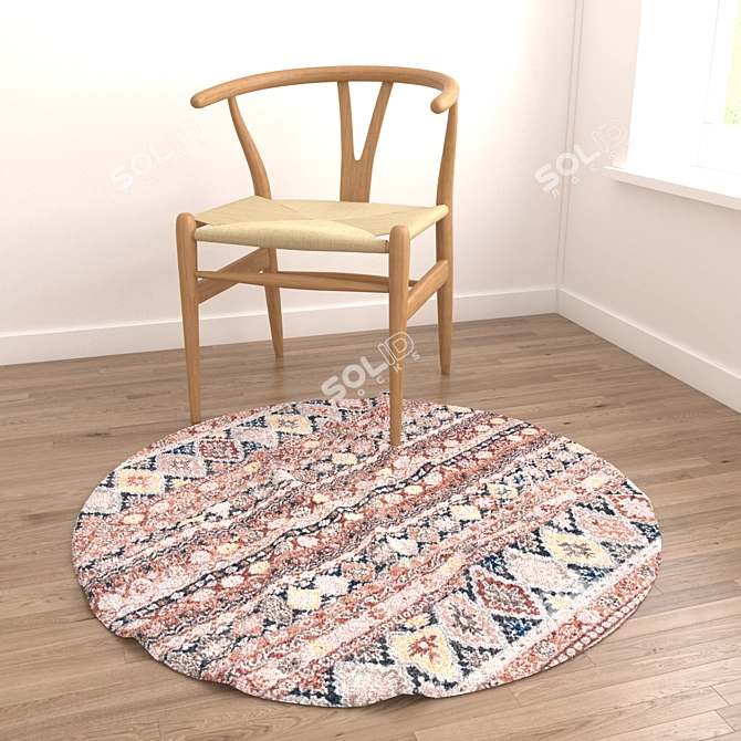 Round Rugs Set with Variants 3D model image 6