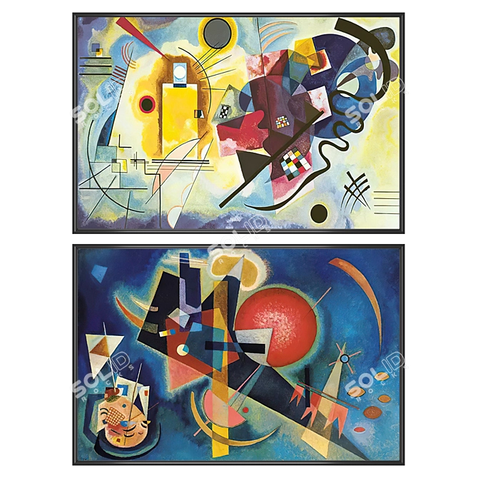 Artwork Set with Multiple Frames 3D model image 1