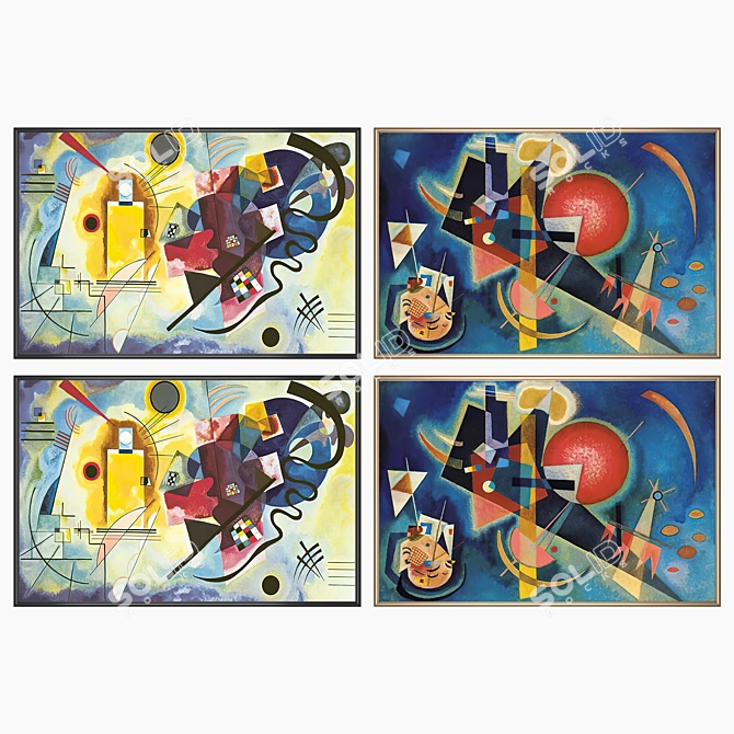 Artwork Set with Multiple Frames 3D model image 2