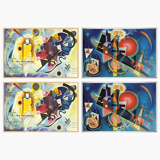 Artwork Set with Multiple Frames 3D model image 3