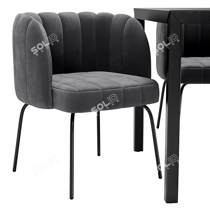 Modern Dining Chair and Table 3D model image 3
