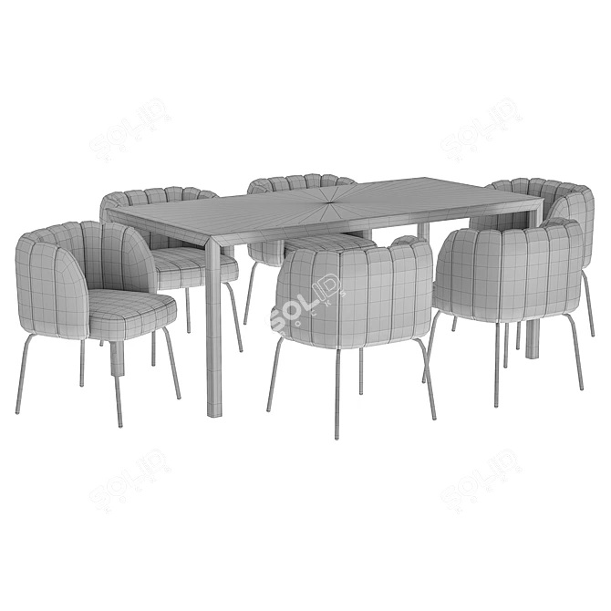 Modern Dining Chair and Table 3D model image 5