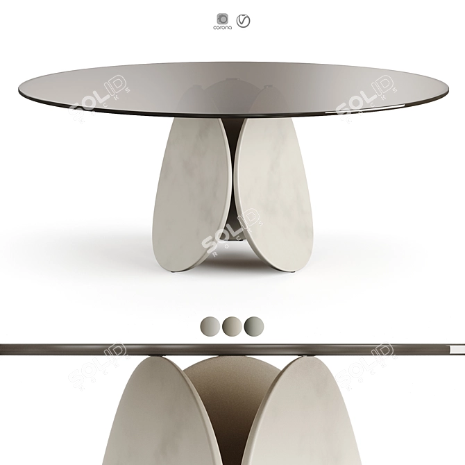 Cattelan Italia Glass Dining Table 3D model image 6