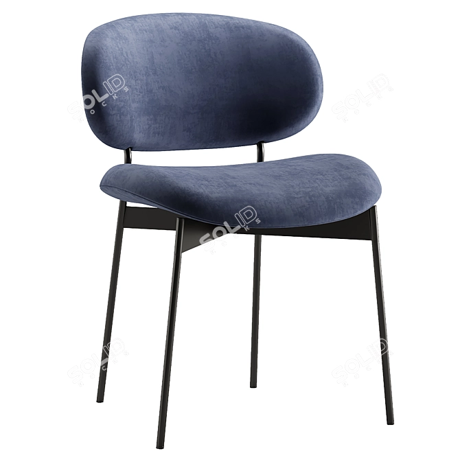 Modern Upholstered Chair in Millimeters 3D model image 1