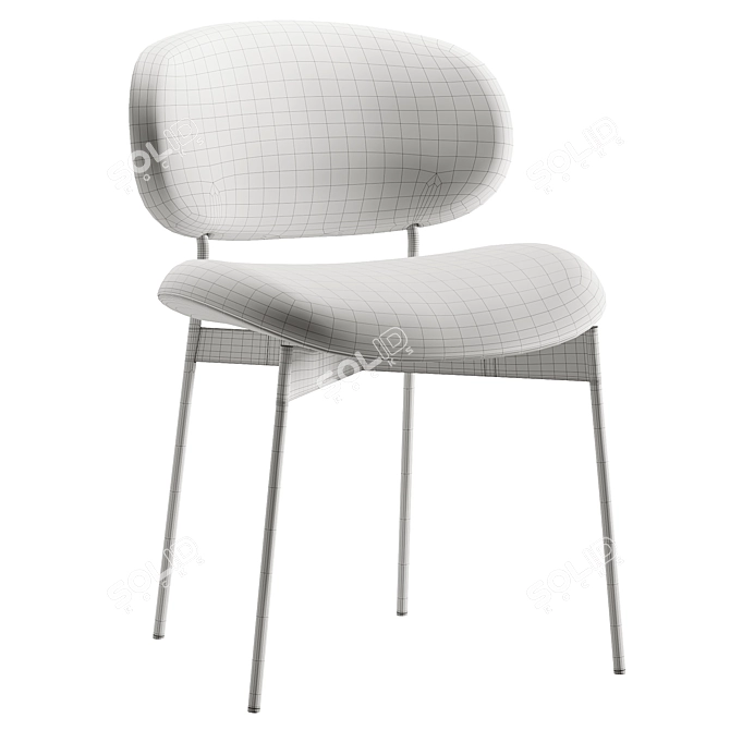 Modern Upholstered Chair in Millimeters 3D model image 3