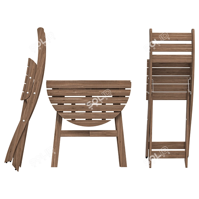 Folding Wall Table Set - ASKHOLMEN 3D model image 3