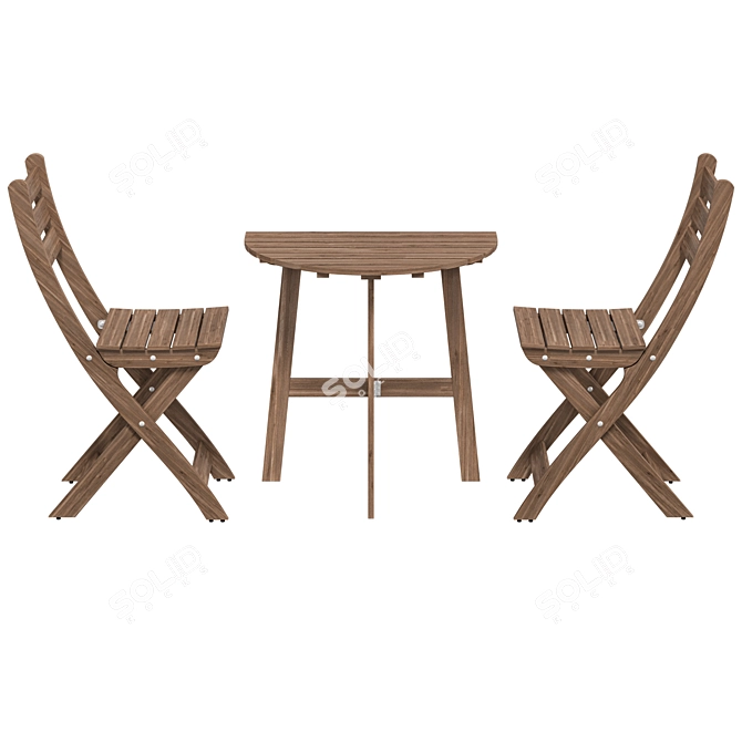 Folding Wall Table Set - ASKHOLMEN 3D model image 4