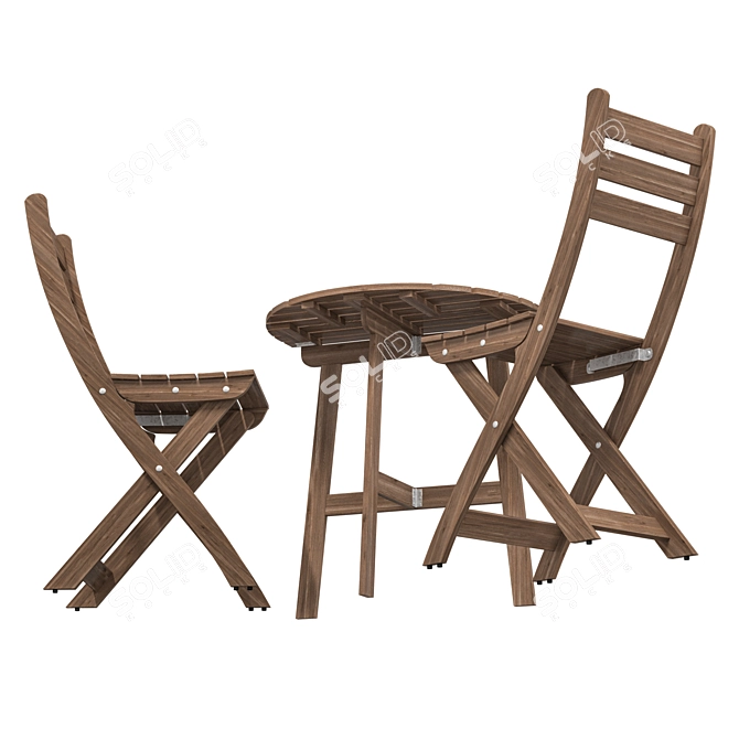 Folding Wall Table Set - ASKHOLMEN 3D model image 5