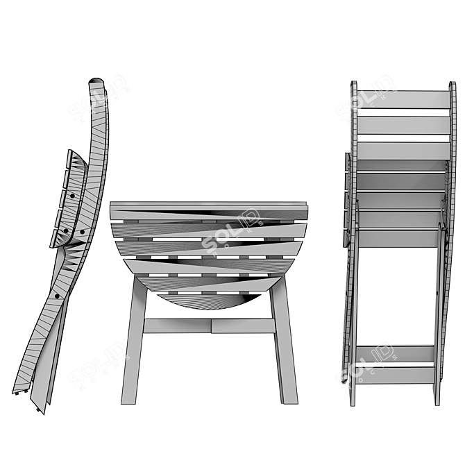 Folding Wall Table Set - ASKHOLMEN 3D model image 7