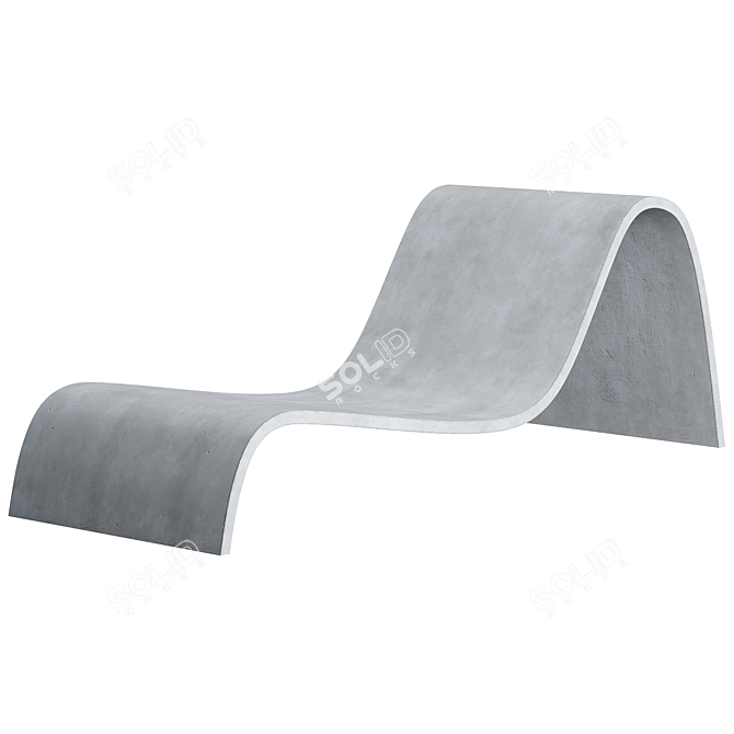 Concrete Nature-Inspired Garden Lounger 3D model image 2