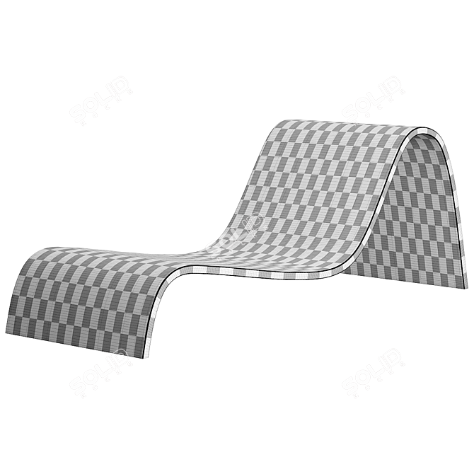 Concrete Nature-Inspired Garden Lounger 3D model image 5