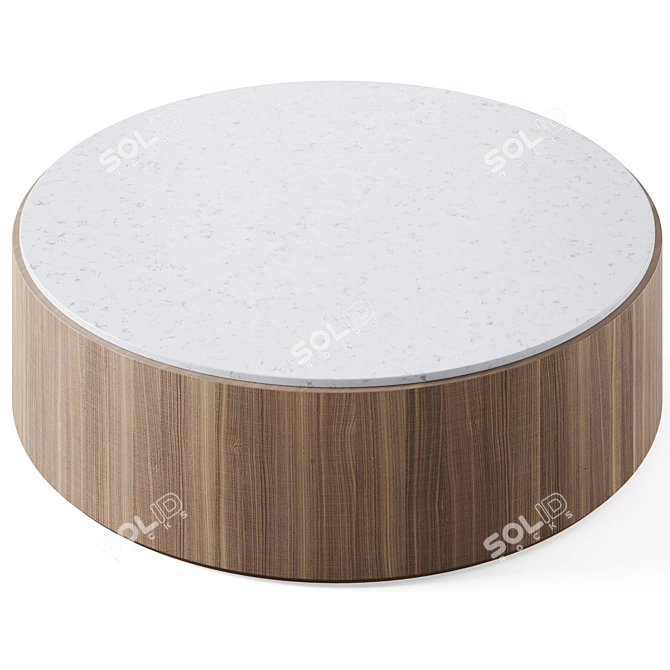 Pine Coffee Table, 56" Diameter 3D model image 2