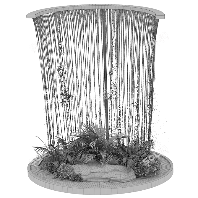 Waterfall Oasis Landscaping Set 3D model image 5