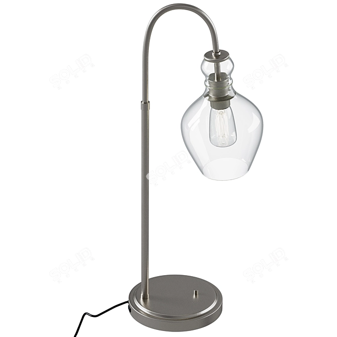 Flynn Glass USB Table Lamp 3D model image 4