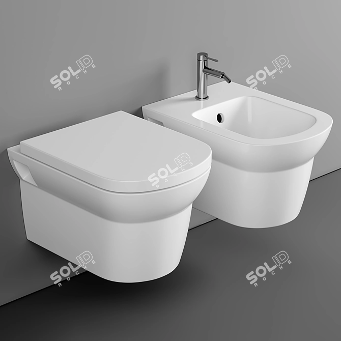 Nuie Clara Wall Hung Toilet 3D model image 1